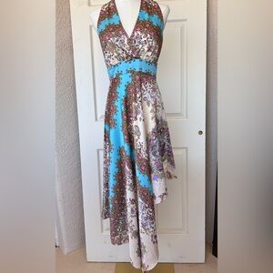 Antonio‎ Melani Asymmetrical Scarf Print Dress High Low Size 4